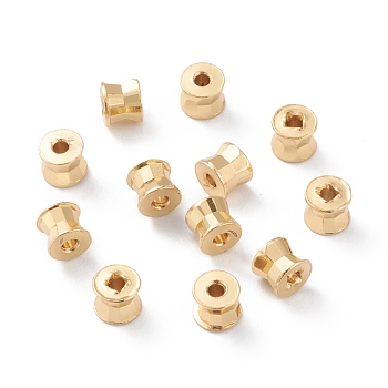 Brass Beads, Long-Lasting Plated, Column, Real 18K Gold Plated, 4x5mm, Hole: 1.6mm