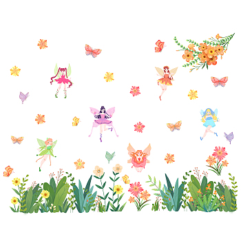 PVC Wall Stickers, Wall Decoration, Angel & Fairy Pattern, 630x390mm
