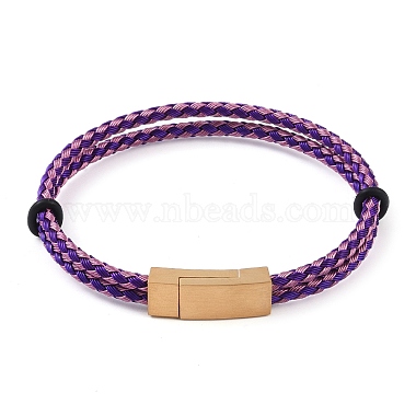 Stainless Steel Twist Rope Bangles(BJEW-A009-09G)-2