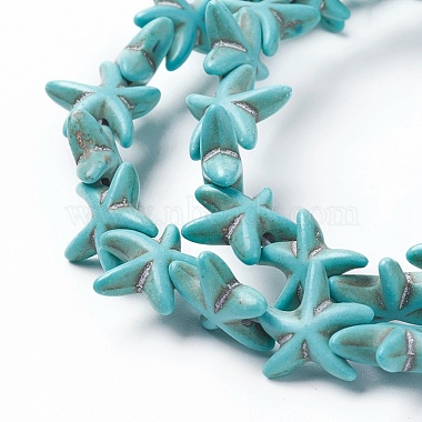 14mm Turquoise Starfish Synthetic Turquoise Beads