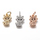 Brass Micro Pave Clear Cubic Zirconia Charms(ZIRC-C020-38)-1