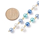 5 cadena de cuentas de perlas de vidrio hechas a mano de 5 colores.(AJEW-JB01134)-3