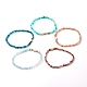 Bracelets en perles de rhodochrosite naturelle à facettes(BJEW-JB06837)-1