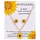Enamel Sunflower Pendant Necklace and Stud Earrings(JX217A)-1