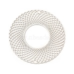 Rack Plating Brass Filigree Big Pendants, Long-Lasting Plated, Cadmium Free & Nickel Free & Lead Free, Flat Round, Platinum, 30x0.3mm, Hole: 1.2mm(KKC-K001-13P)