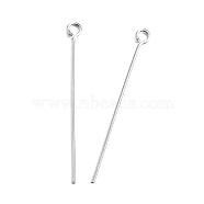 304 Stainless Steel Eye Pin, Stainless Steel Color, 40mm, Hole: 2mm, Pin: 0.7mm(STAS-D448-A-017P)