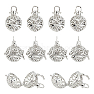 ARRICRAFT Brass Hollow Cage Pendants, For Chime Ball Pendant Necklace Making, Round, Platinum, 36mm, 29x27x23mm, Hole: 6x6mm, Inner Diameter: 18mm, 10pcs(KK-AR0001-99P)