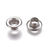 European Style 201 Stainless Steel Eyelet Core, Grommet for Large Hole Beads, Flat Round, Stainless Steel Color, 10x5mm, Hole: 5mm(STAS-E474-09C-P)