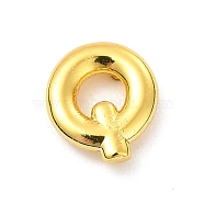 Brass Hollow Out Initial Letter Stud Earrings for Women, Real 18K Gold Plated, Lead Free & Cadmium Free, Letter.Q, 7x6.5x1.5mm, Pin: 0.8mm(EJEW-A044-01G-Q)