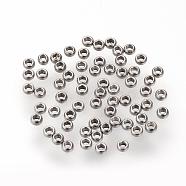 304 Stainless Steel Spacer Beads, Rondelle, Stainless Steel Color, 1.5x0.8mm, Hole: 0.8mm(X-STAS-R065-80)