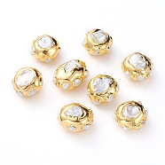 Natural Baroque Pearl Cultured Freshwater Pearl Beads, Covered with Brass, Golden, 15~19x21~32mm, Hole: 1.2mm(PEAR-G008-03G)