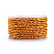 Polyester Braided Cord, Dark Orange, 3mm, about 12.02~13.12 yards(11~12m)/roll(OCOR-F010-A16)