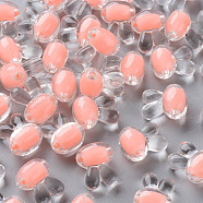 Transparent Acrylic Beads, Bead in Bead, Rabbit, Salmon, 15.5x12x9.5mm, Hole: 2mm, about 480pcs/500g(TACR-S152-05A-SS2109)