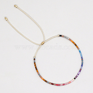 Glass Seed Braided Bead Bracelet, Adjustable Bracelet, Colorful, No Size(CG0646-7)