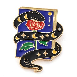 Gothic Black Snake Enamel Pins, Zinc Alloy Brooches for Backpack Clothes, Book, 25mm(JEWB-S024-03C)