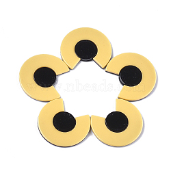 Cellulose Acetate(Resin) Pendants, Large Semicircle, Gold, 33.5x37.5x3.5mm, Hole: 1.5mm(X-KY-S158-36A)