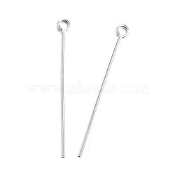 Tarnish Resistant 304 Stainless Steel Eye Pin, Stainless Steel Color, 40mm, Hole: 2mm, Pin: 0.7mm(STAS-D448-A-017P)