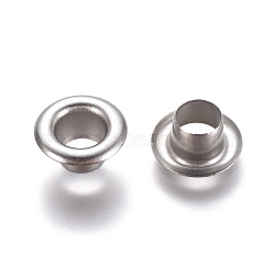 Non-Tarnish European Style 201 Stainless Steel Eyelet Core, Grommet for Large Hole Beads, Flat Round, Stainless Steel Color, 10x5mm, Hole: 5mm(STAS-E474-09C-P)