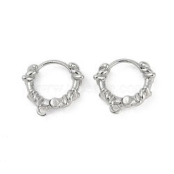 Brass Hoop Earring Findings, with Loop, Round, Platinum, 14.5x14x4mm, Hole: 1.4mm(KK-U043-16P)