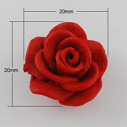 Cinnabar Beads, Flower, Red, 20x20x12mm, Hole: 2mm(CARL-Q001-5)