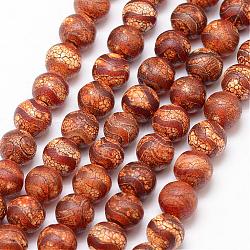 Tibetan Style Wave Pattern dZi Beads, Natural Weathered Agate Bead Strands, Round, Dyed & Heated, Chocolate, 10mm, Hole: 1mm, about 18pcs/strand, 7.5 inch
(G-K166-02-10mm-L2-03)