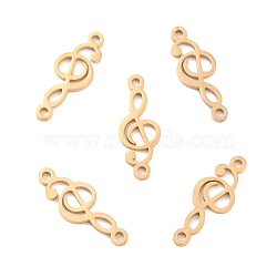 Ion Plating(IP) 201 Stainless Steel Pendants, Treble Clef, Golden, 18.5x7x1mm, Hole: 1.4mm(STAS-K003-05G)