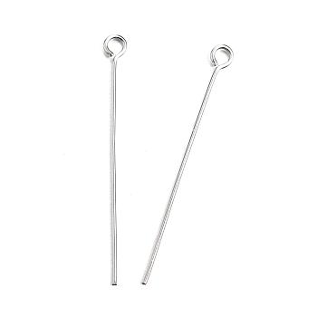 304 Stainless Steel Eye Pin, Stainless Steel Color, 40mm, Hole: 2mm, Pin: 0.7mm
