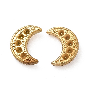 Ion Plating(IP) 304 Stainless Steel Stud Earring Findings, Earring Settings for Rhinestone, Crescent Moon, Real 18K Gold Plated, 10x7.5mm, Pin: 0.7mm, Fit for Rhinestone: 1.2mm