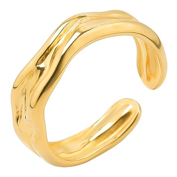 Minimalist Serpent Stainless Steel Ring Open Cuff Rings for Women, Golden