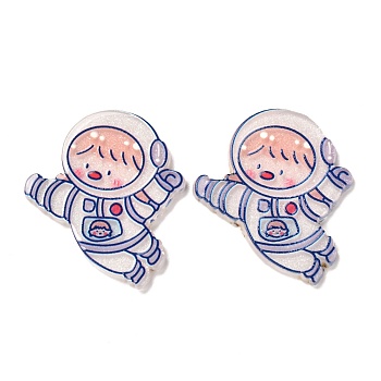 Cartoon Acrylic Cabochons, Astronaut, WhiteSmoke, 33.5x28x2mm