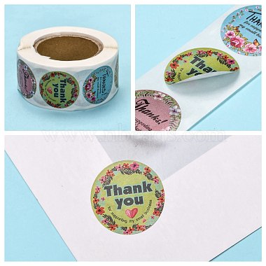 1 Inch Thank You Theme Self-Adhesive Paper Stickers(DIY-K027-B07)-4