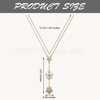 Clear Cubic Zirconia Flower Laria Necklace(JN1062B)-3
