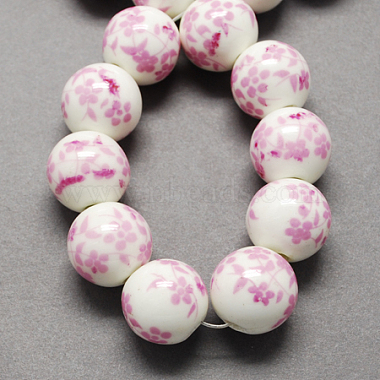 Pearl Pink Round Porcelain Beads