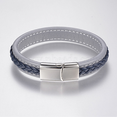Плетеные браслеты шнур кожаный(BJEW-H561-07B)-2