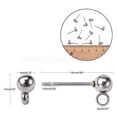 Accessoires de puces d'oreilles en 304 acier inoxydable(X-STAS-E026-3)-3