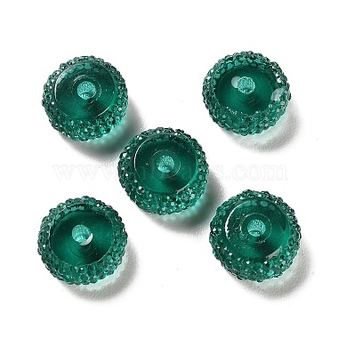 Green Rondelle Resin Beads