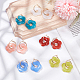 6 Pairs 6 Colors Cute Acrylic Flower Dangle Hoop Earrings(EJEW-AN0003-47)-7