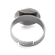 Adjustable 304 Stainless Steel Finger Rings Components(STAS-F149-21P-E)-3