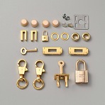 Zinc Alloy & Iron Bag Hardware Accessories Set, including Lock Clasp, Grommet, Gasket, Screw, Light Gold, 12.5x8mm, Hole: 2.5mm(FIND-WH0416-44KCG)