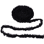 10 Yards Polyester Chiffon Pleated Ribbon, for DIY Jewelry Making, Black, 1-5/8 inch(40mm)(OCOR-MA0001-21B)