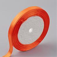 Single Face Satin Ribbon, Polyester Ribbon, Dark Orange, 1 inch(25mm) wide, 25yards/roll(22.86m/roll), 5rolls/group, 125yards/group(114.3m/group)(RC25mmY024)