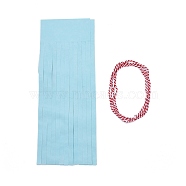 Paper Tassel Banner, with Cotton Cord, Cyan, 335mm(AJEW-WH0007-01B)