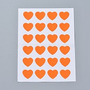 Kraft Paper Stickers, Self Adhesive Inkjet Printing Labels, Heart, Orange, 120x88mm, heart: 14x16mm, about 24pcs/sheet, 12sheets/bag(AJEW-WH0077-01D)