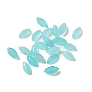 Natural White Jade Dyed Cabochons, Horse Eye, Cyan, 8x4x2.5~3mm(G-F772-01B-04)