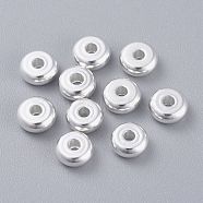 201 Stainless Steel Spacer Beads, Flat Round, Silver, 6x2.5mm, Hole: 1.6mm(STAS-K210-44D-S)