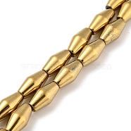 Electroplated Synthetic Magnetic Hematite Beads Strands, Bicone, Golden Plated, 6.2~6.5x12~12.5mm, Hole: 1.4mm, about 33pcs/strand, 16.89''(42.9cm)(G-Z032-B01-02F)