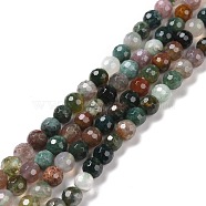 Natural Indian Agate Beads Strands, Faceted(128 Facets), Round, 6mm, Hole: 1mm, about 64pcs/strand, 14.96''(38cm)(G-E571-24A)