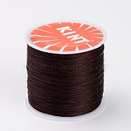Round Waxed Polyester Cords, Twisted Cord, Saddle Brown, 0.5mm, about 115.92 yards(106m)/roll(YC-K002-0.5mm-02)