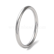 304 Stainless Steel Simple Plain Band Finger Ring for Women Men, Stainless Steel Color, 1.7mm, Inner Diameter: US Size 6(16.5mm)(RJEW-F152-01C-P)