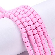Handmade Polymer Clay Bead Strands, Column, Violet, 6.5x6mm, Hole: 1.2mm, about 61pcs/strand, 15.75 inch(40cm)(CLAY-ZX006-01-25)